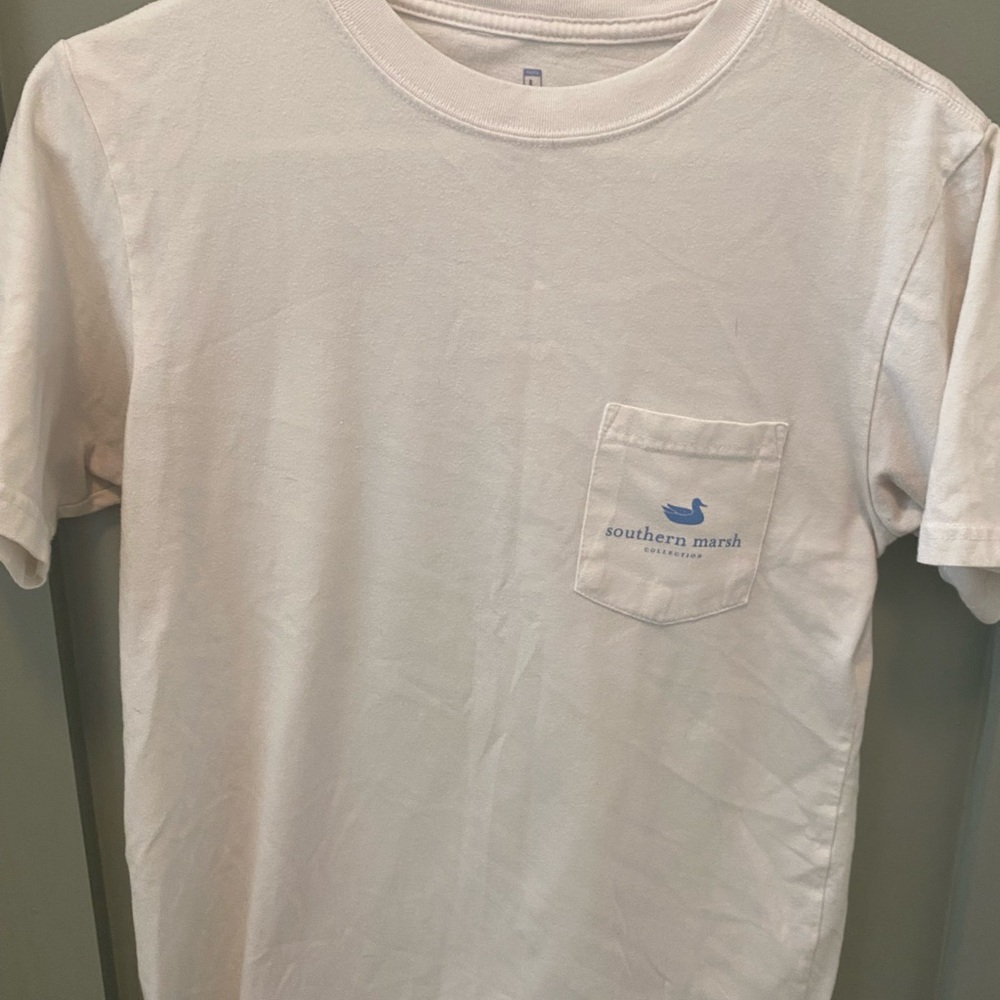 Southern Marsh White Short Sleeve Tee Classic Casual